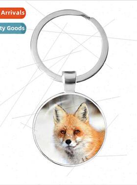 Fox Metal Keychain Time Gemstone Keychain Craft Pendant Maki