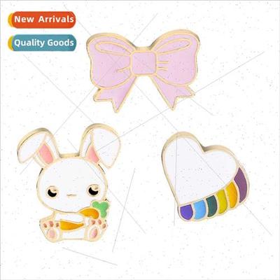 Japan jewelry cartoon cute rabb eating carrots love bow drip