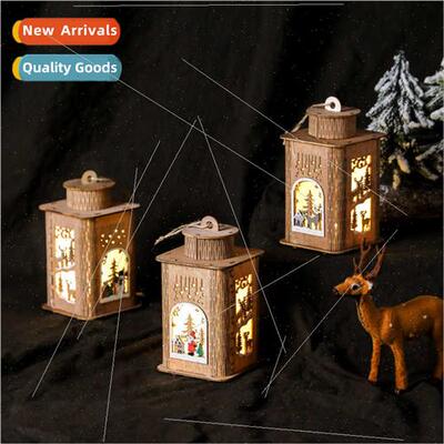 Wooden Christmas house candelabra wh lights desktop stwindpr