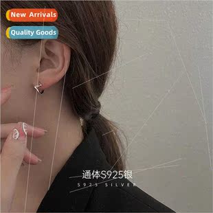 Earring Buckle che lver Jumpin Premium Wave mple S925 Female