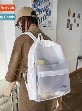 Transparent schoolbag female college students junior ins Jap