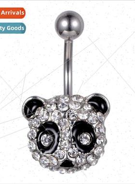 Piercing Jewelry Alloy Diamond Panda Navel Nail Navel Button