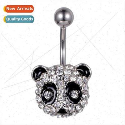 Piercing Jewelry Alloy Diamond Panda Navel Nail Navel Button