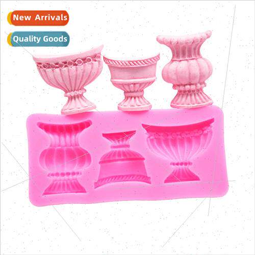 DIY Chip Kay 3 holes vase shape m silicone moulds cake choco