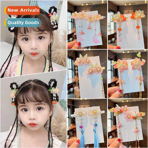 children flowers antlers tassel hair clips ancient wind hair