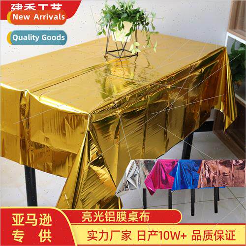 Gold Rose Gold Aluminum Tablecloths Disposable Tablecloths P