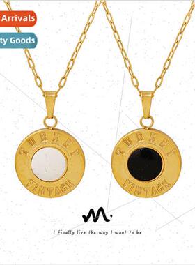 Europe ins nd whe shell black cat eye stone letters English