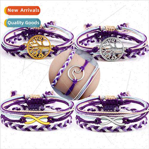 2022 New Bohemian Beach Bracelet Tree fe Ocean Waves Alloy C