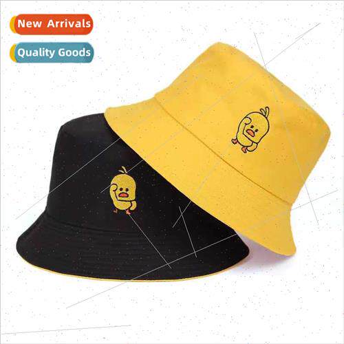Double-sided wear small yellow duck fisherman hat men women