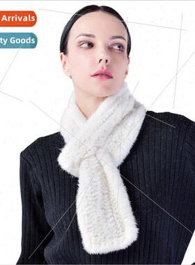 Korea mink hair scarf female winter warm double-sided braide