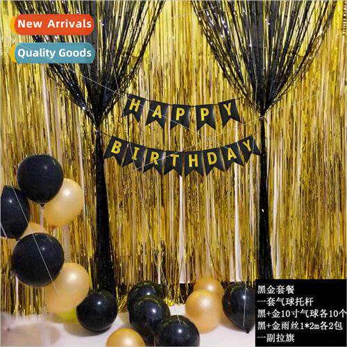 New black gold latex balloons birthday party party decoratio