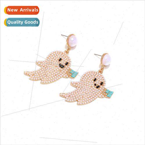 personaly cute diamonds small ghost earrings fashion fun ima