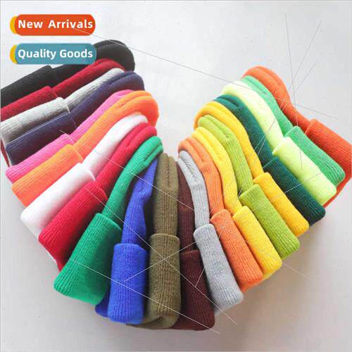 Multi-color glossy plate solid color kn cap wool cap whout b
