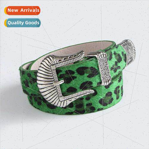 Europe new retro carved imation horse hair leopard fashion Y