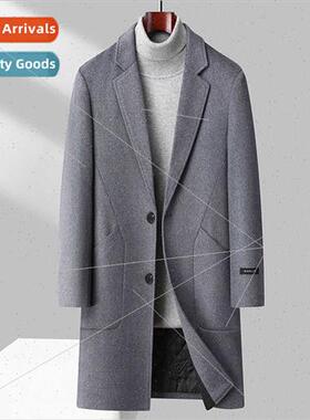 Trench coat men in long Korean  spring fall  thickened senio