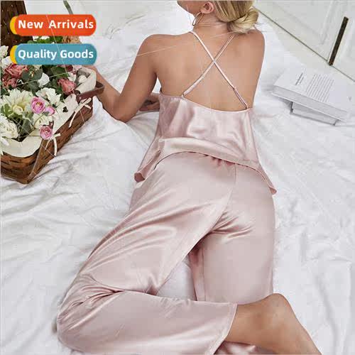 Sexy pajama suit suspender pants pajama women 睡衣套装女