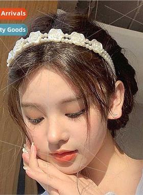 Sweet first love feeling retro rose pearl hair bands niche K