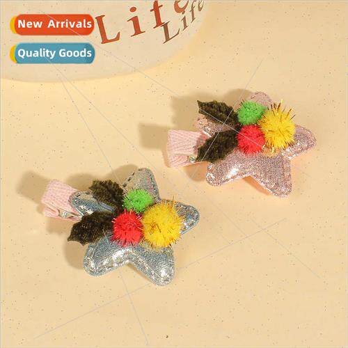 new five-pointed star hair clips children hairball pairs cli