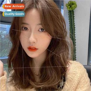 center parted medium female leng hair Korean locks Wig bangs