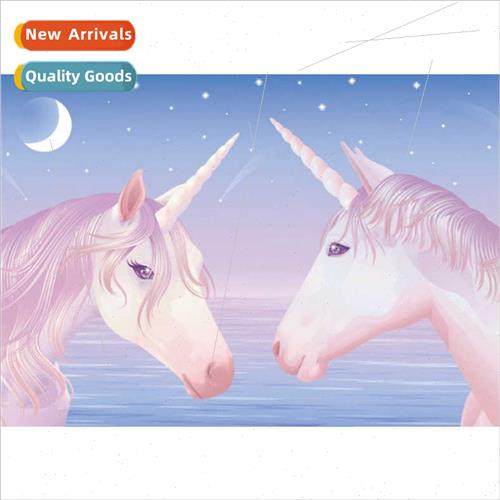 New starry sky powder unicorn living room diamond painting m