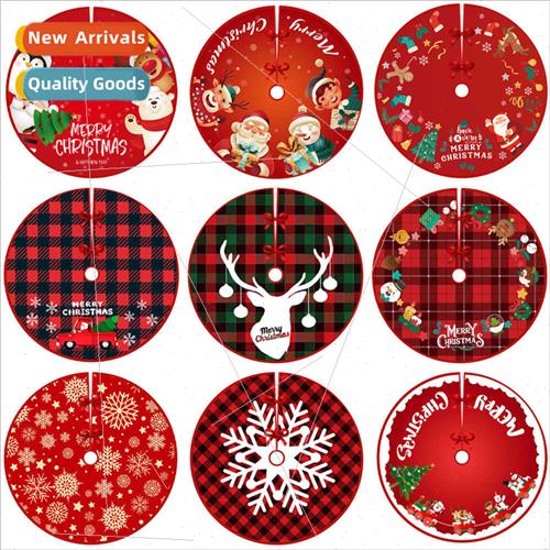2023 New Christmas Tree Skirt Creative Fine Printed Tree Bot