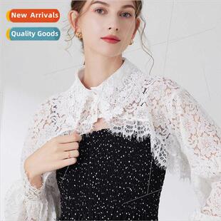 new lace tops women take short lace sunscreen cardigan skirt