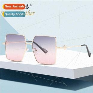 frame square set metal fashion INS large 9178 New sunglasses