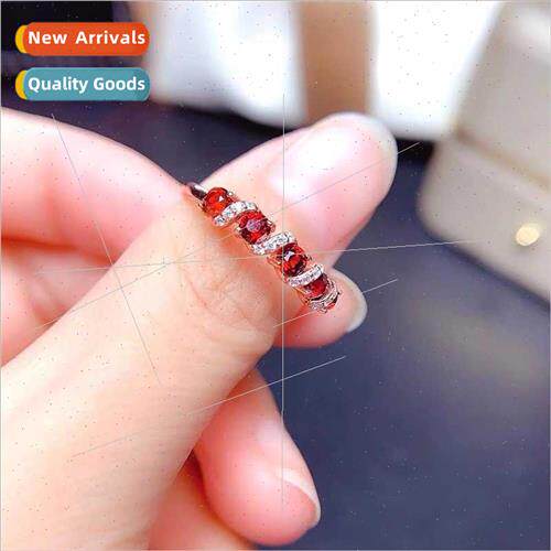 Europe simulation red pomegranate color twisted wire ring fe