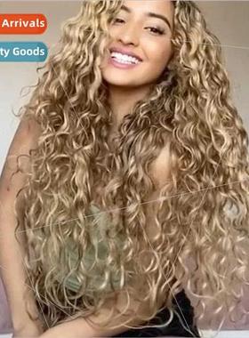 Front Lace Wigs Europe Wigs Women Long Hair Medium Gradient