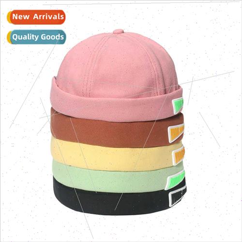 Ins brimless melon skin cap tide candy colour letters label