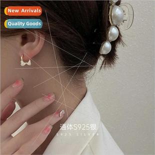Earrings Bow Female che Butterfl S925 mple lver
