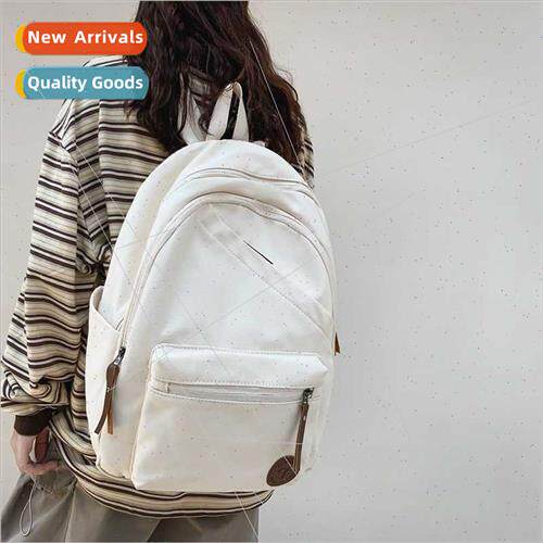 Canvas shoulder bag female simple middle school computer bac