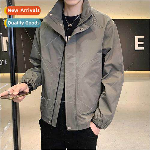2023 spring new lapel jacket male Slim Korean  handsome vers