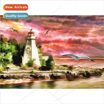 New small handmade diamond decorative painting seaside islli