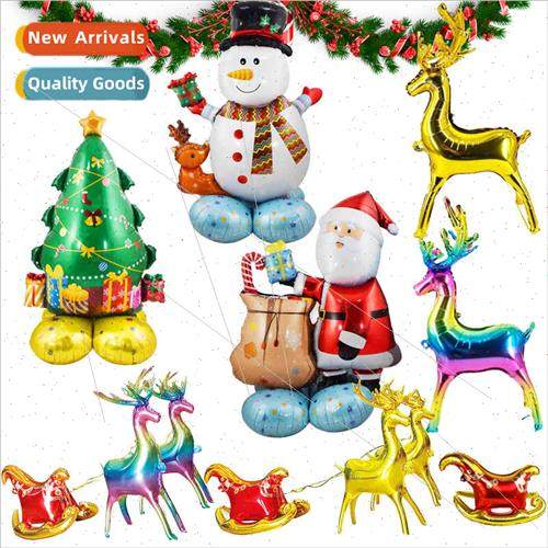 New Christmas 3D aluminium film balloon wh base Christmas el