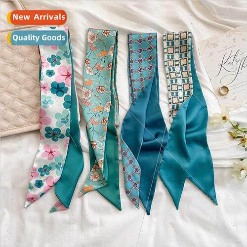 Blue French hair bands spring summer thin vintage flowers si