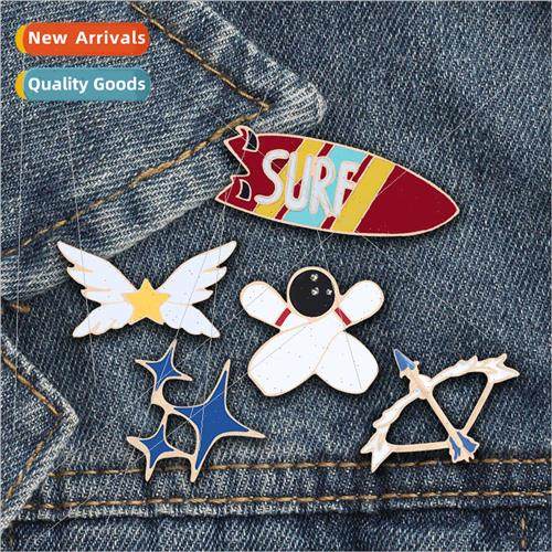 Creative Cupid Arrow Corsage Sportswear Pins Alloy Oil Drip