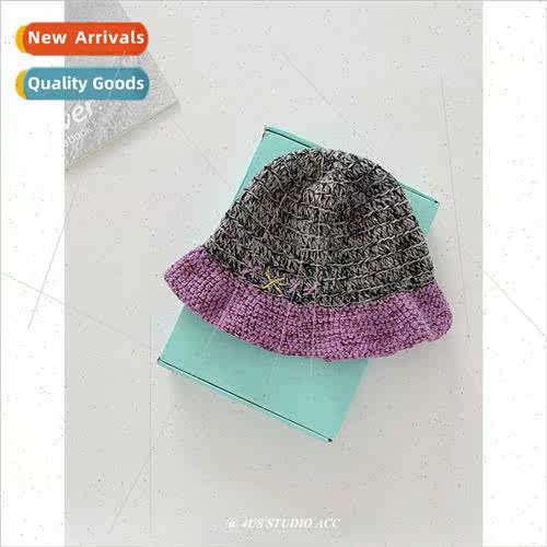 che design retro handmade two-color splicing color collision