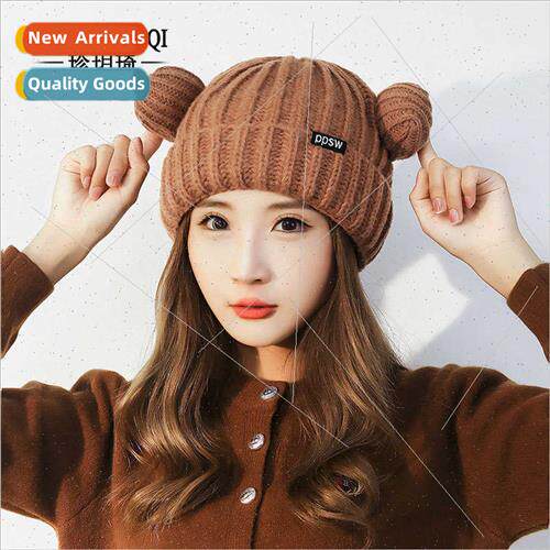 Japanese thick line lazy fall winter warm ear protection knt