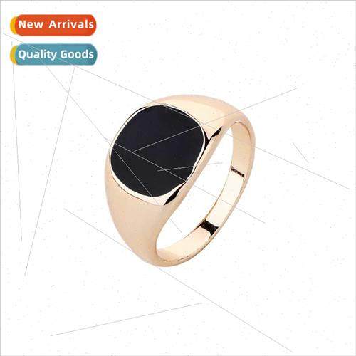 Minimalist hand jewelry round glossy oil drip ring personali