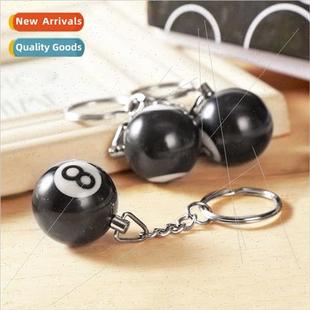 small pendant black billiard Creative keychain key