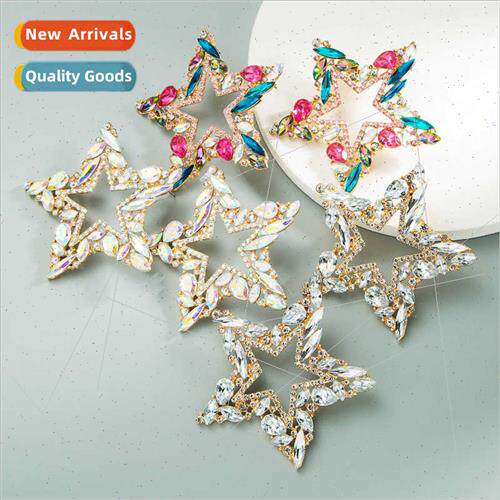 Europe new creative geometric water drop acrylic diamond ear