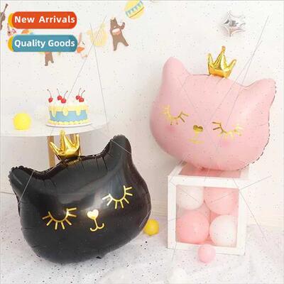 Crown cat aluminum foil balloon children girls birthday part