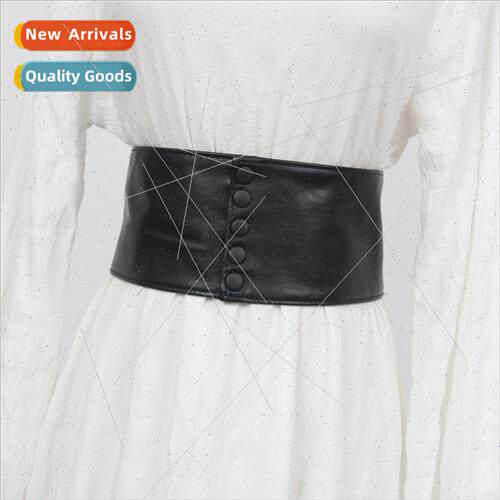 Women wide belt dress waist fashion hundred shirt skirt elas