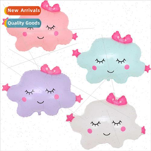 Four-color star nebula floating air balloon star cloud smile
