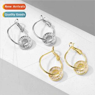 zirconia fashion female earrin earrings long circle Earrings