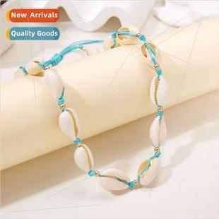 simple shell woven jewelry adj hand Hawaiian rope Europe wax