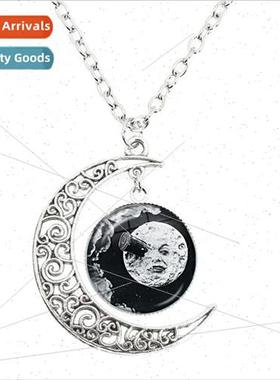 New Full Moon Earth Solar System Planets Moon Necklace Dome