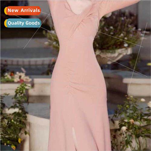 French pink dress sub Slim package hip high luxury celebry t
