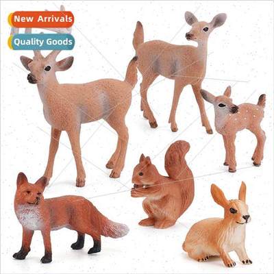 Animal Reindeer Squirrel Red Fox Animal Model Set Whe Tailed